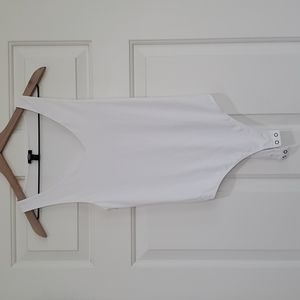 White v neck bodysuit.